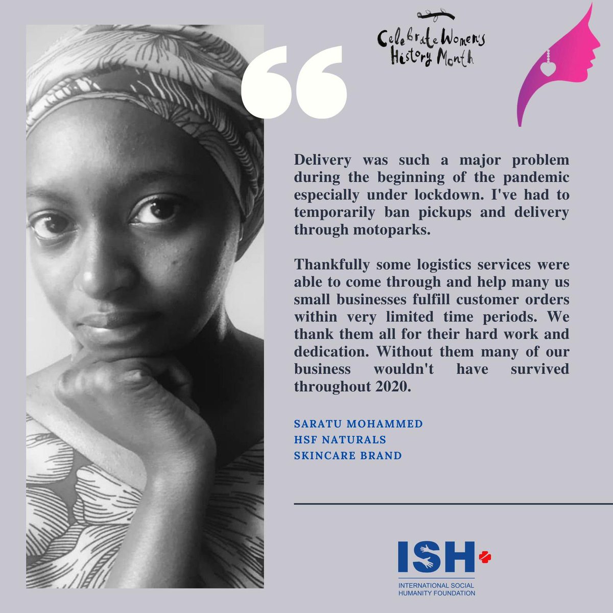 IshFoundation_'s tweet photo. Meet Saratu Mohammed . She’s the founder of @hsfnaturals_ng. HSF Naturals is a skincare brand based in Kaduna. She’s your go to for amazing organic butters and oils. They offer both nationwide and worldwide delivery
#choosetochallenge
#ISHFoundation #womenshistorymonth https://t.co/ICYNoviOTQ