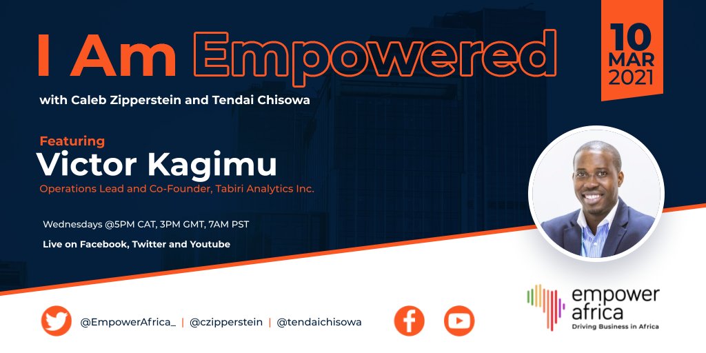 EmpowerAfrica_'s tweet photo. Want to learn more on how you can protect your business from cyber-attacks?

Join @CZipperstein &amp; @TendaiChisowa tomorrow for the #IAmEmpowered podcast,  when they engage with @victorkagimu, Co-Founder &amp; Operations Lead at Tabiri Analytics. https://t.co/d3HIeJykff