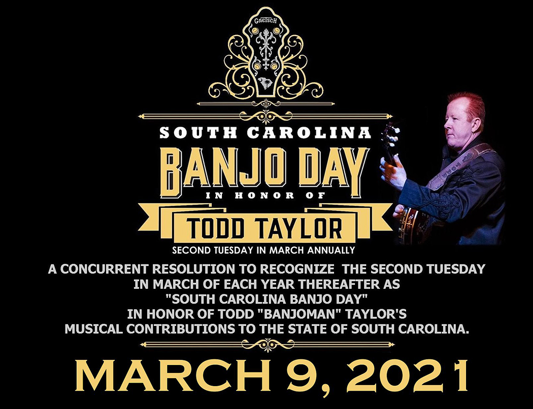 fredgretsch's tweet photo. today is south carolina banjo day in honor of @ToddTaylorBanjo. well-deserved annual honor. @SCBANJODAY https://t.co/Cg8hlLi7XW https://t.co/S1XqwpiUSD