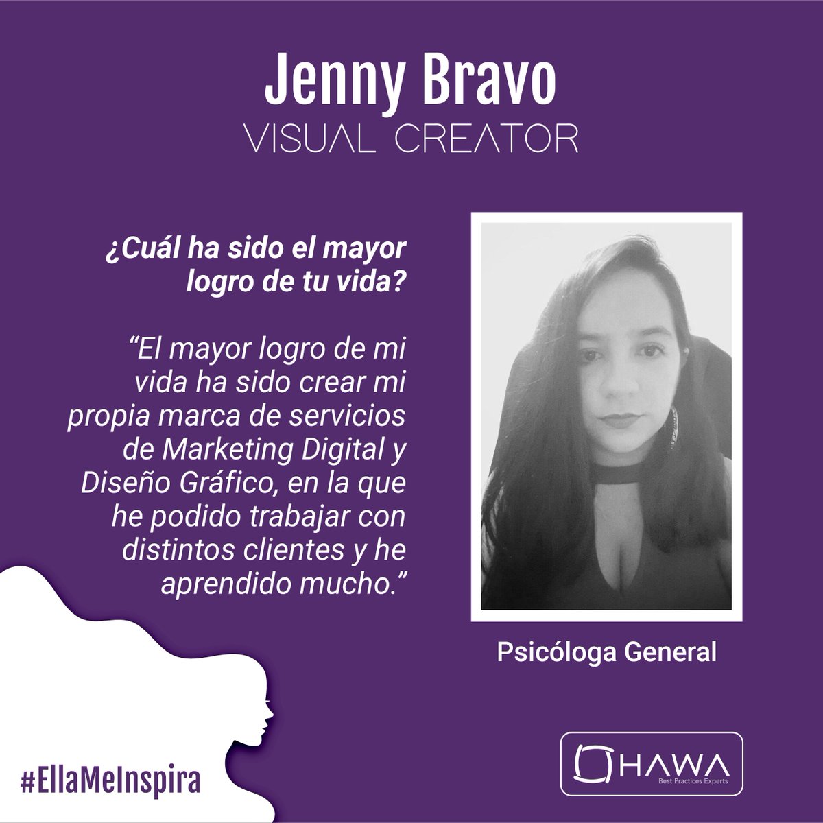HawaExperts's tweet photo. Seguimos reconociendo a las #HAWAExperts, sabemos que ellas son la base del futuro de Hawa. Gracias por ser ejemplo de pasión, perseverancia y conocimiento. Hoy reconocemos a Jenny, Adri y Danny que nos enseñan que los sueños son alcanzables
#EllaMeInspira #8M2021 #DíaDeLaMujer https://t.co/ALiH9KoYDk