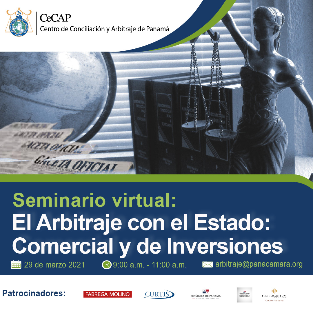 CeCAParbitraje's tweet photo. 🌐Seminario “El Arbitraje con El Estado: Comercial y de Inversiones”
📅29 de marzo de 2021
🕘9:00 a.m. a 11:30 a.m.

Dirigido a: Abogados, asesores jurídicos del Estado y corporativos, empresarios y público en general.

📝Regístrese en el siguiente enlace: https://t.co/Kl68TFWf9Z https://t.co/7QEP3wMiY4