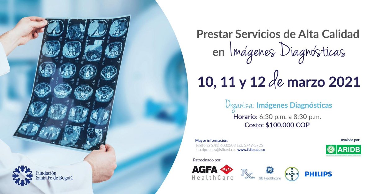 Asorabog's tweet photo. Prestar servicios de alta calidad en imágenes diagnósticas.
10, 11 y 12 de marzo de 2021 https://t.co/NbWzOat2hW