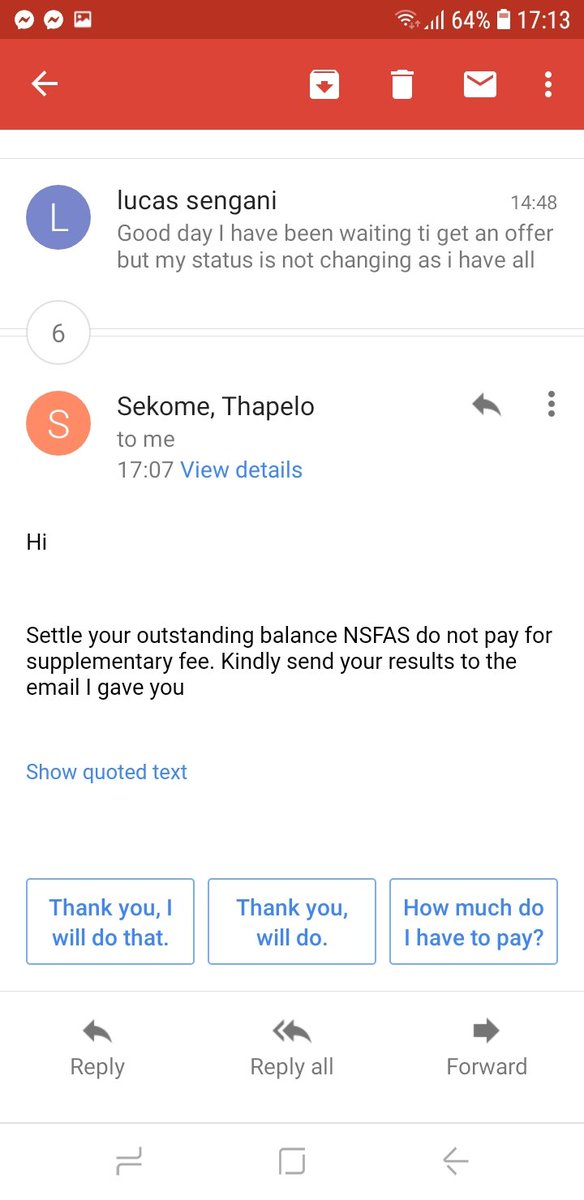 LcSengani's tweet photo. @UnisaNSFAS so how true is this because i'm waiting for them to give me an offer so now i don't understand https://t.co/JqRUPmlfnR
