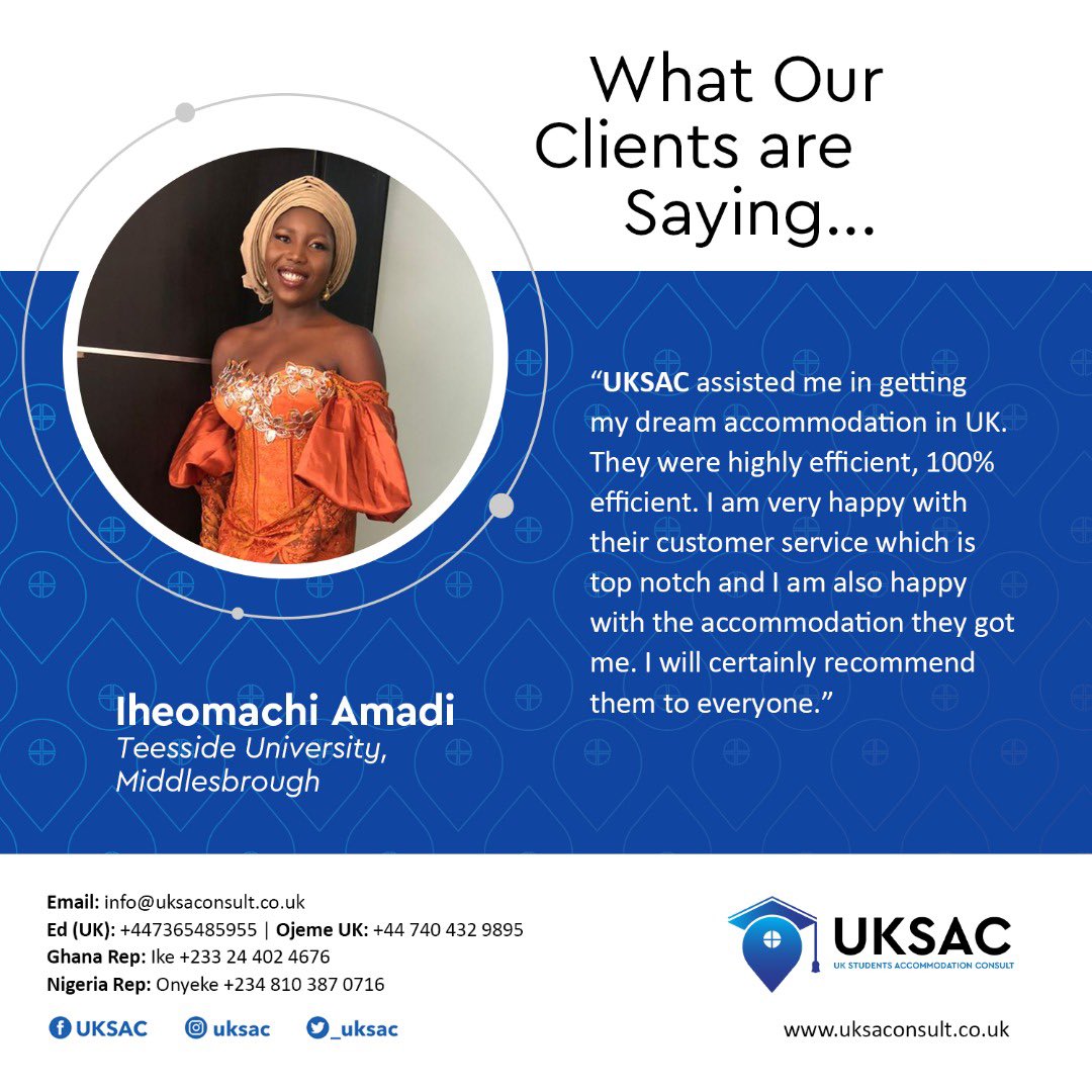 _uksac's tweet photo. At UKSAC, we go above and beyond to get our clients what they’re looking for. Iheomachi tried us and concludes that...

#uksac #uksaconsult #studentsaccommodation #customerservice #customersatisfaction #housingservice #internationalstudents #middlesbrough #teesside #teessideuni https://t.co/Ra6KJ8BPKk