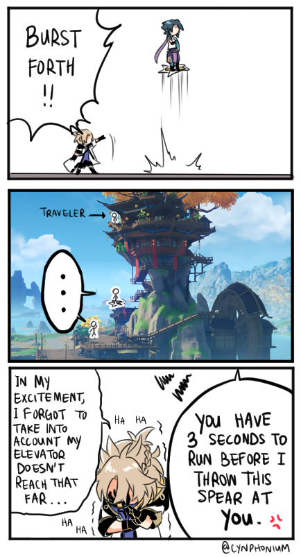 Late night #xiaolumi thoughts about Albedo finding a new way for Xiao to surprise the Traveler...