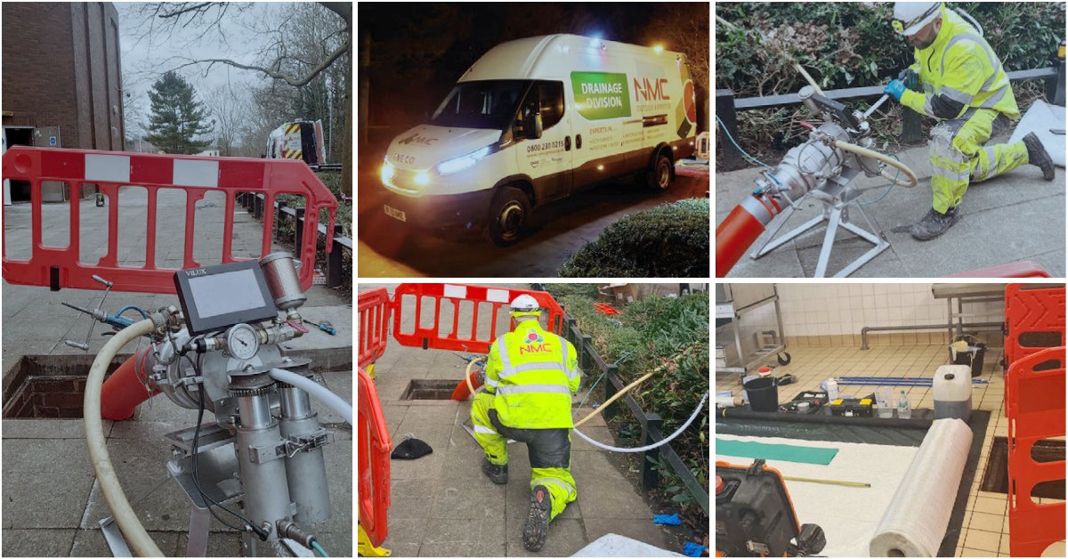 Our drainage division in the south have recently completed drainage works at Tesco Baldock.
The repair required the installation of a UV liner to an internal line going through an intermediate manhole in the main warehouse with severe bends.