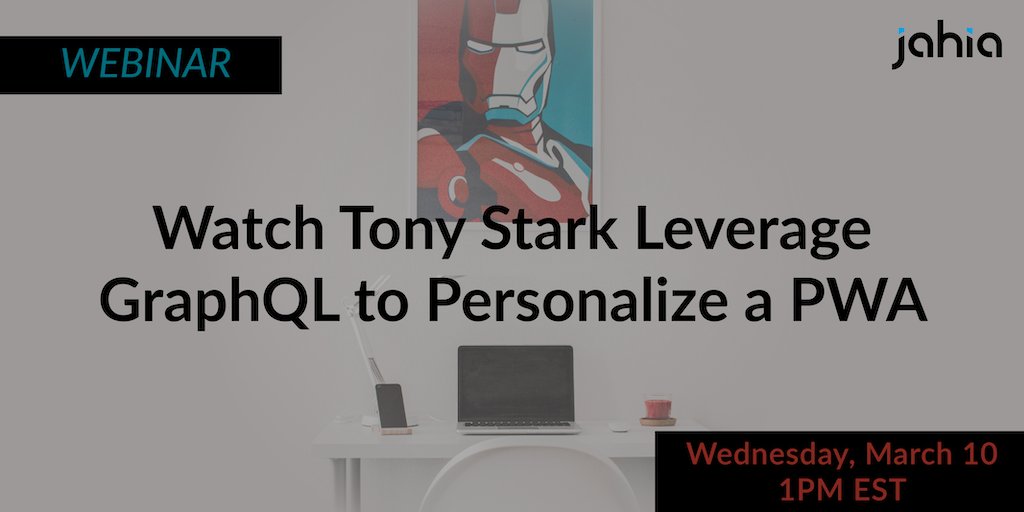Join us alongside #TonyStark and <a href="/DZoneInc/">DZone</a> for a unique discussion on #personalizing content within a React application by harnessing the power of #GraphQL and Jahia’s Content Repository during our #webinar, TOMORROW! It's not too late, save your seat: ow.ly/D11050DQgFM