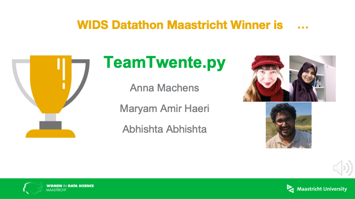 utwenteEN's tweet photo. On the 5th and 6th of February, #WiDS held a datathon in Maastricht. Today https://t.co/d4NVG2kJcl, with scientists from the UT, has been declared the winner of this datathon. Congratulations! #WiDS2021 @WiDS_Worldwide https://t.co/FTgQfY165b