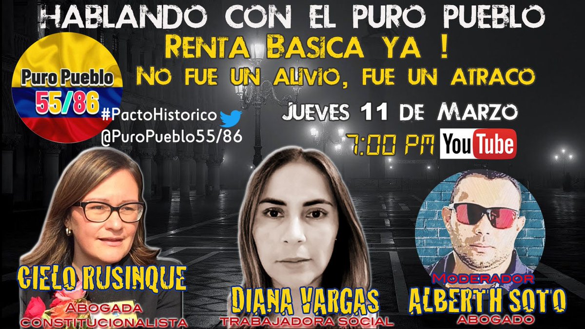 hughe182's tweet photo. Este Jueves a alas 7 pm Estaremos con el tema de la renta básica, Generando conciencia social con el #puropueblo5586 #EsDeExtremos #DudoDe #FelizMartesATodos #AntiUribistaSigueAntiUribista #ProgresistaSigueProgresista Favor darLE like y RT https://t.co/zd8R9Rfw9c
