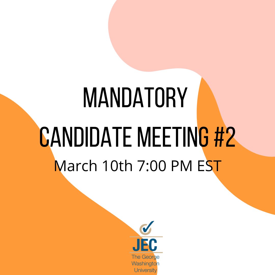 All candidates must come to one of the candidate meetings today or tomorrow night! Both at 7:00PM EST! Zoom link in our bio!