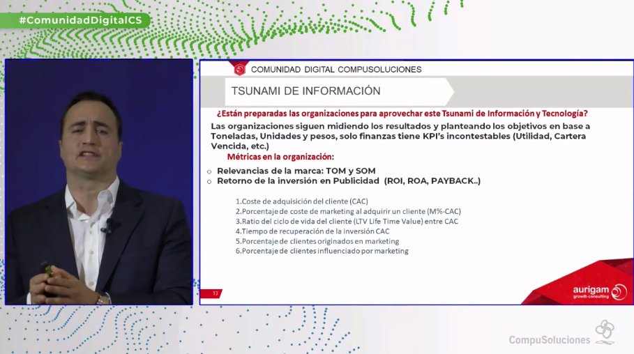 CompuSoluciones's tweet photo. En #ComunidadDigitalCS Gabriel Carrasco de Aurigam Growth Consulting, nos habla del poder de los datos. https://t.co/mmJ0QM7SsV