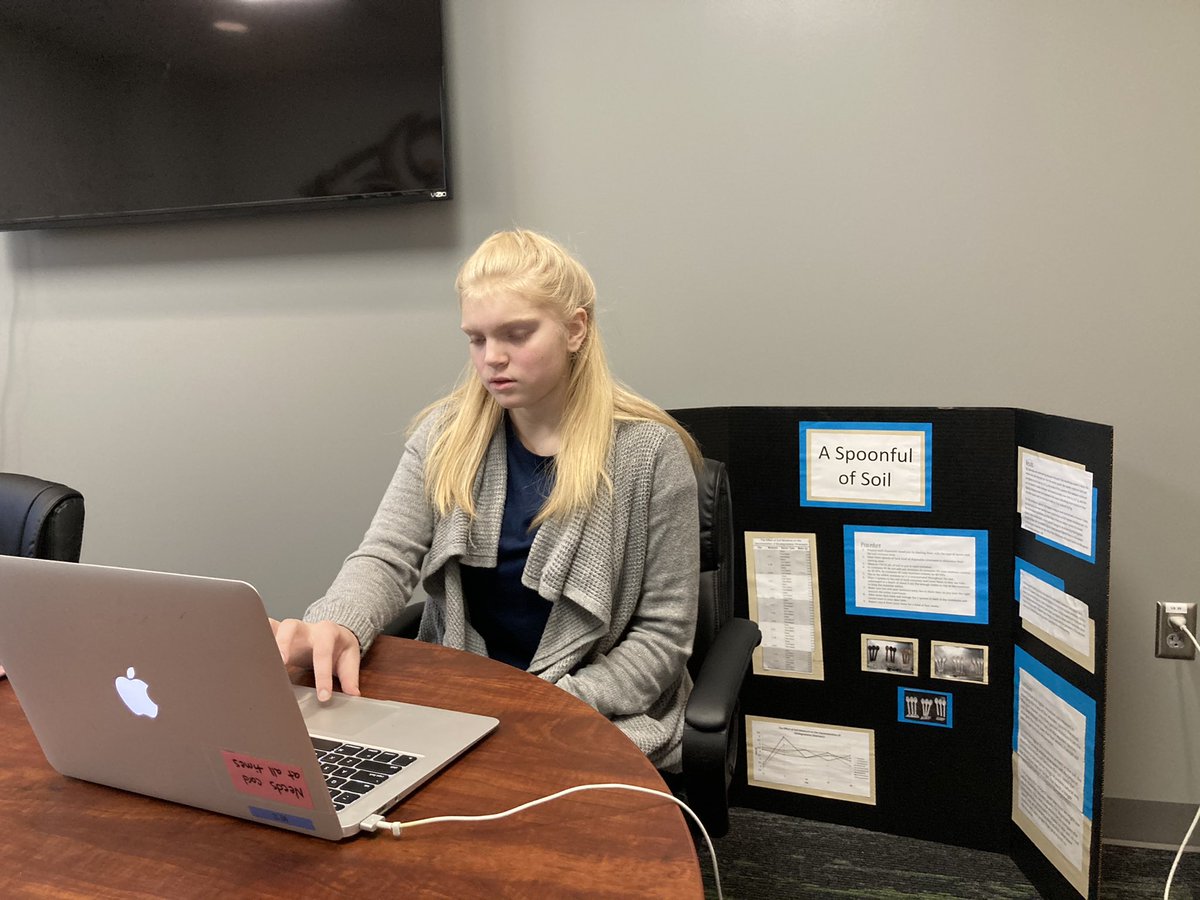 andetlefsen's tweet photo. @centralcityms had FOUR regional finalists interview about their science research projects to qualify for the @NebAcadSci state meet. Good luck to Emma, Trent, Bryce, and Gracie as they compete for a qualifying spot!! @ccpsactivities #bisonscience #research #science https://t.co/hu8UrVOCKe