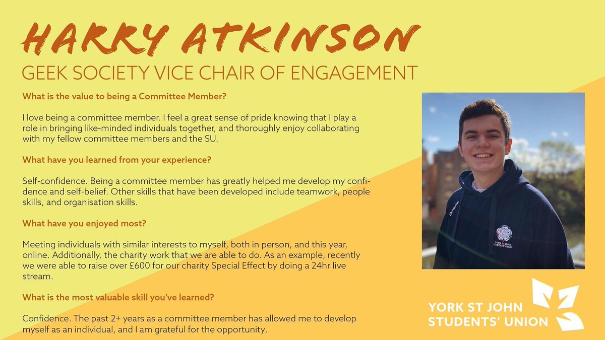YSJGeekSoc's tweet photo. Harry has written about why he enjoys being a member of committee! Have a read if you’re interested in learning about the values of being on committee! https://t.co/PNxwjPmQ5C