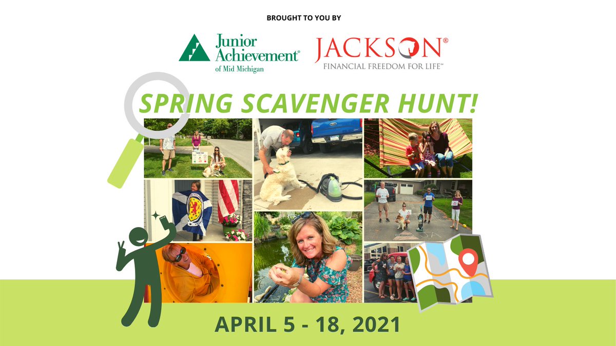 JAMidMichigan's tweet photo. An old fashioned scavenger hunt with a virtual twist. Take photos of items from your ‘Hunt’ list and upload to a Google file (link provided).  Prizes will be awarded to the funniest photos, most complete photo file and more. REGISTER TODAY: https://t.co/Z86FenzuSA https://t.co/4yJjRzedaH