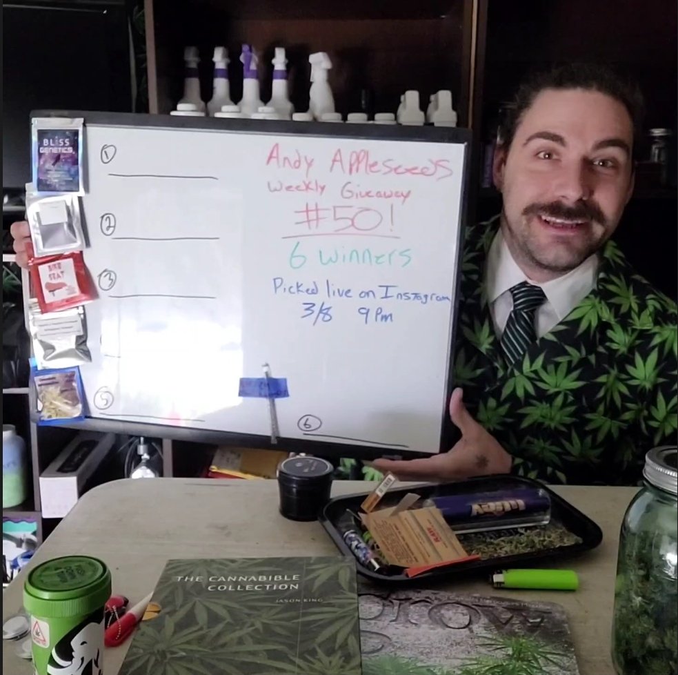 AAppleseeds's tweet photo. From last night's giveaway 

We picked 6 winners for our 50th giveaway 
#cannabis #marijuana #CannabisCommunity #andyappleseeds https://t.co/E78QPggkc8