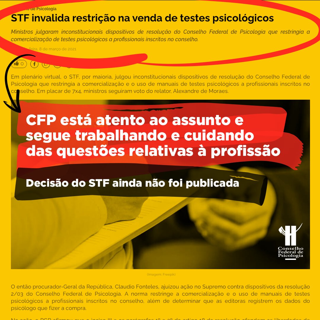 cfp_psicologia's tweet photo. Sobre a decisão do STF de invalidar restrições na comercialização de testes psicológicos 

Saiba mais aqui: https://t.co/u0xRJNmgFj https://t.co/ycsFyy50Kt