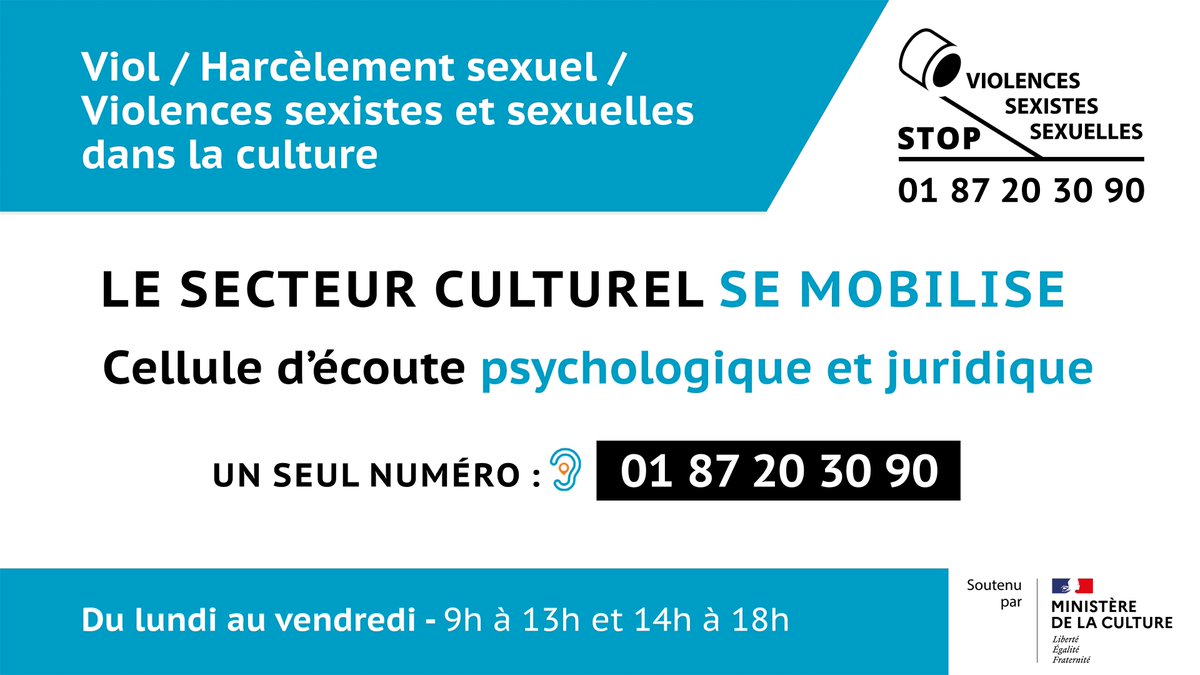 GroupeAudiens's tweet photo. [#NeRienLaisserPasser]
Vous êtes victime ou témoin de violences sexistes et/ou sexuelles sur votre lieu de travail ?
Contactez la cellule d’écoute, d'alerte et de soutien psychologique au 0187203090.
#ViolencesSexistes #ViolencesSexuelles  #SafeWorkplace
➡️https://t.co/EMUJrHUm4i https://t.co/49wQNPkoFq