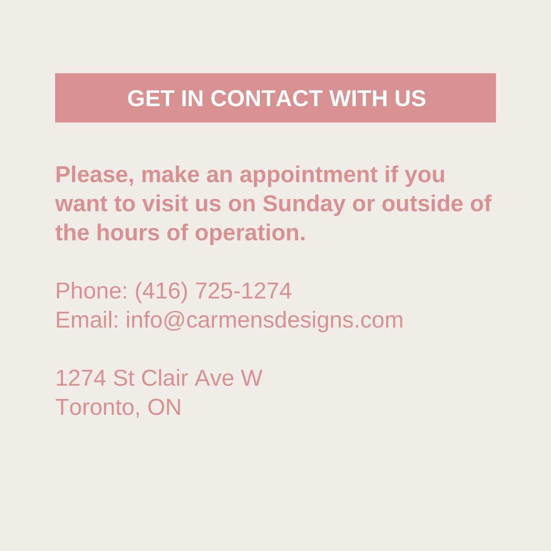 CarmensDesigns's tweet photo. Our store is open and ready to help you find the perfect outfit for the special celebrations we’ve all been waiting for. 

Monday to Friday: 12pm to 5pm | Saturday: 10am to 5pm
Please, make an appointment if you wish to visit us on Sunday or outside of the hours of operation. https://t.co/kiMcZurdBB