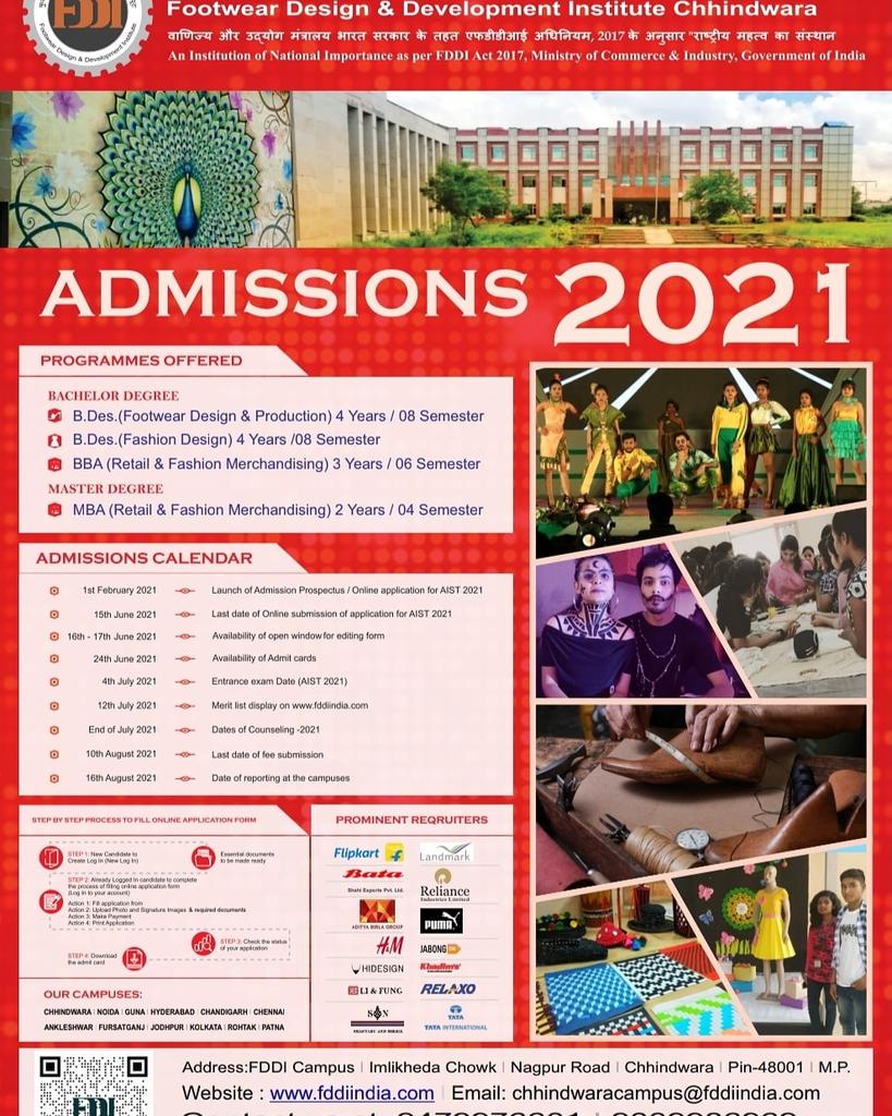 chhindwarafddi's tweet photo. Admissions Open for 2021-22.
B-Des - Fashion Design.
B-Des - Footwear Design & Production.
B.B.A - Retail and Fashion Merchandising
To know more & apply visit - https://t.co/YAxzVN9HaU
#AdmissionsOpen
#designgraduate
#fashiondesigning
#footweardesign
#fashioncollege https://t.co/Z9CAA9g7lZ
