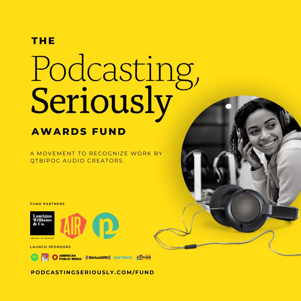 RogersMediaPR's tweet photo. #ThePodcastingSeriouslyAwardsFund recognizes the incredible work by #QTBIPOC audio creators 💥🎧

Our friends at @pacificcontent, with @LanWilCo &amp; @AIRmedia, launched The Fund to support producers in submitting their work for media awards 🥳💫

➡️ https://t.co/if4FMpKFYX

#AllIN https://t.co/W0aav7tH2s