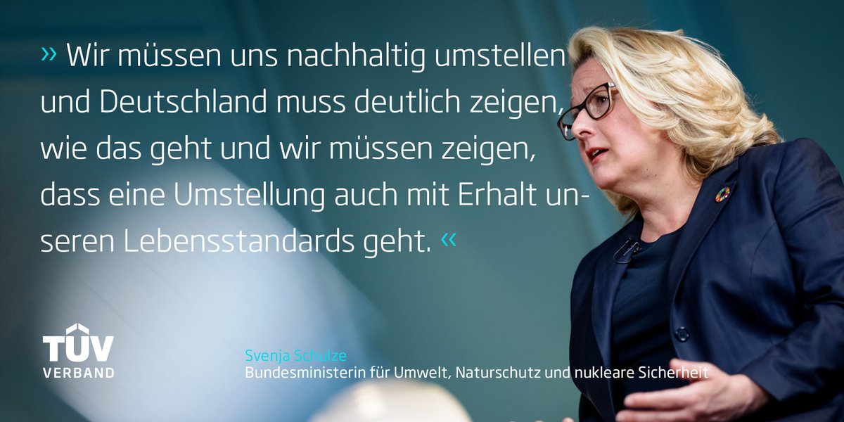 In unserem #TÜVMeetUp Spezial zu Umweltschutz hebt <a href="/SvenjaSchulze68/">Svenja Schulze</a> hervor, wie wichtig eine langfristige Transformation zu umweltfreundlichen Energien und Technologien ist.