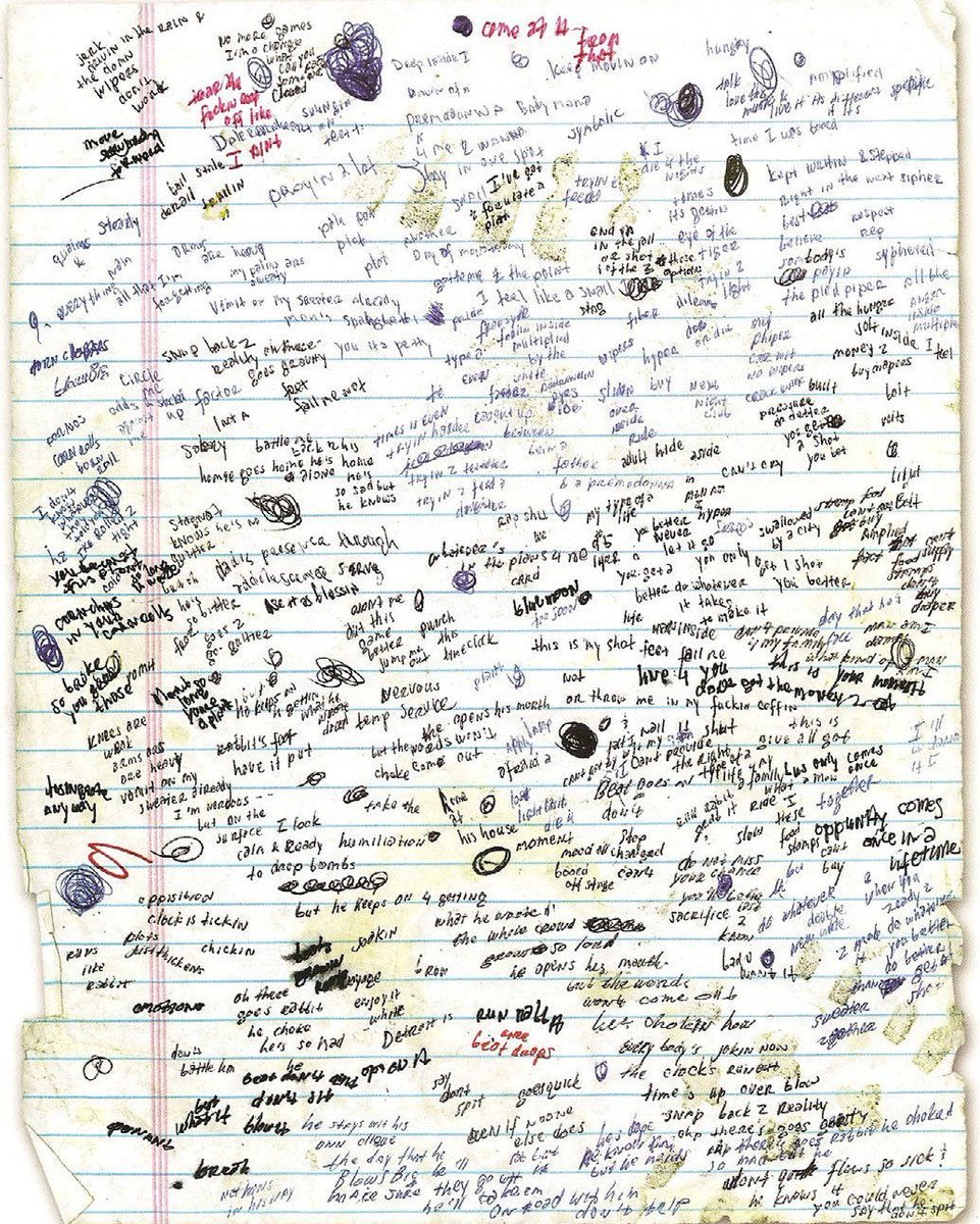JoshHipHops's tweet image. Eminem's "Lose Yourself" lyrics sheet