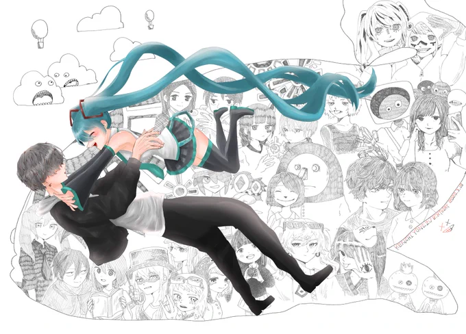 去年描いたやつ下手くそなりになかなかに頑張ったから見て 