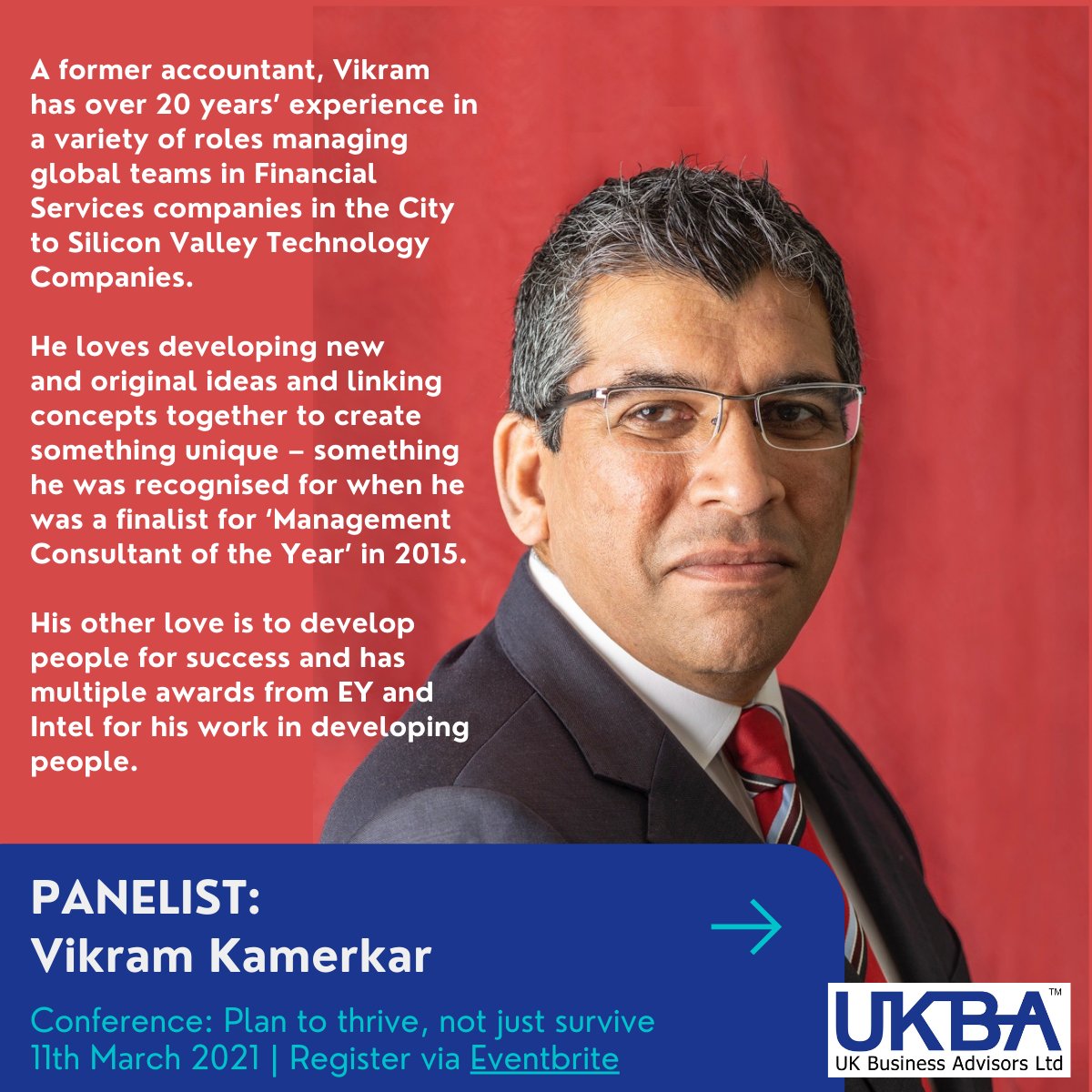 ukbadvisors's tweet image. Business advisor, Vikram Kamerkar will be another great asset to our panelists at the "Plan to thrive, not just survive" event on Thursday. If you haven't already signed up please do so via: lnkd.in/etck2UZ