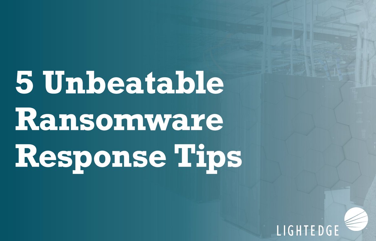 Lightedge's tweet photo. Have you downloaded our FREE guide on ransomware response tips? We'll leave it right here for you... https://t.co/Uv5xeQF5eQ
#ransomware #cybercrime #cybersecurity #ransomwaretips https://t.co/UYfi3BMh16