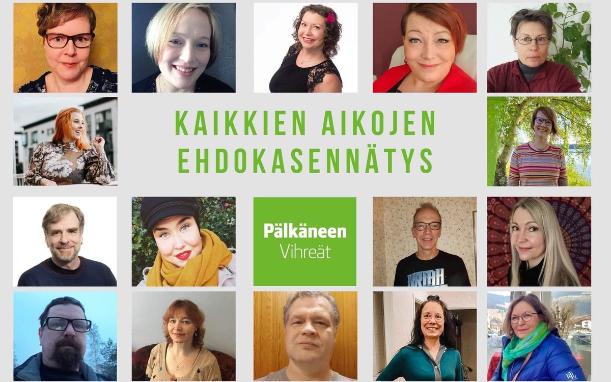 HeliMerimaaa's tweet photo. Kaikkien aikojen vihreä ehdokasennätys Pälkäneellä 💚💪 16 aivan huippua ehdokasta! Tämä on mieletöntä. Huomenna Pälkäne on vihreä. Rohkeasti tulevaisuuteen!
#vihreät #pälkäne #kuntavaalit2021 https://t.co/X1ACs2pGo2