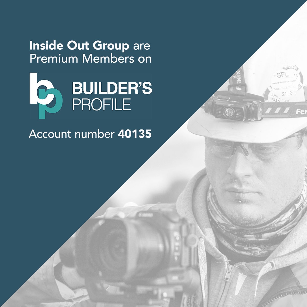 Inside Out Group are now Premium Members on Builders Profile, under account number 40135.

If you're interested in our filming, photography or surveillance services and would like to appoint us through Builders Profile then get in touch!