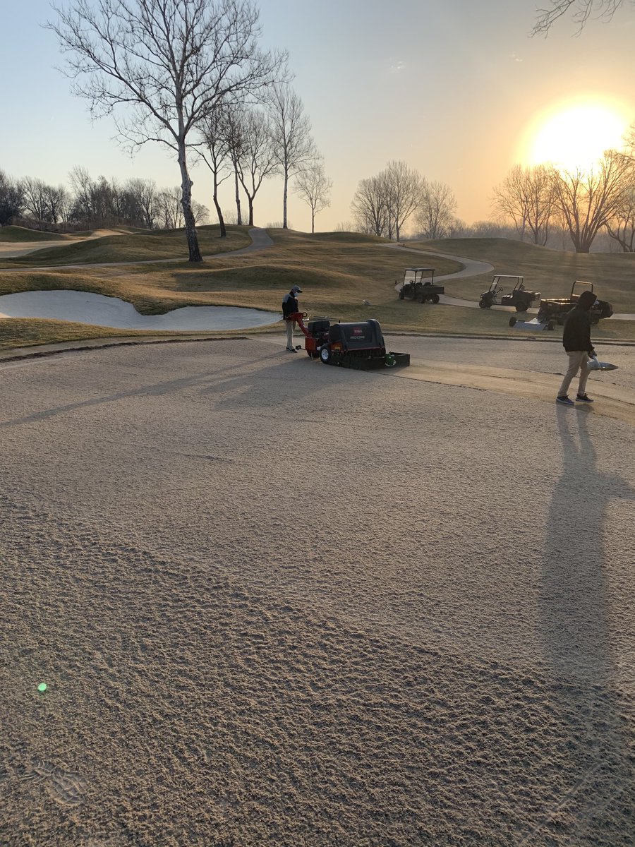 Great couple of days for spring aeration. Will be finished this afternoon.