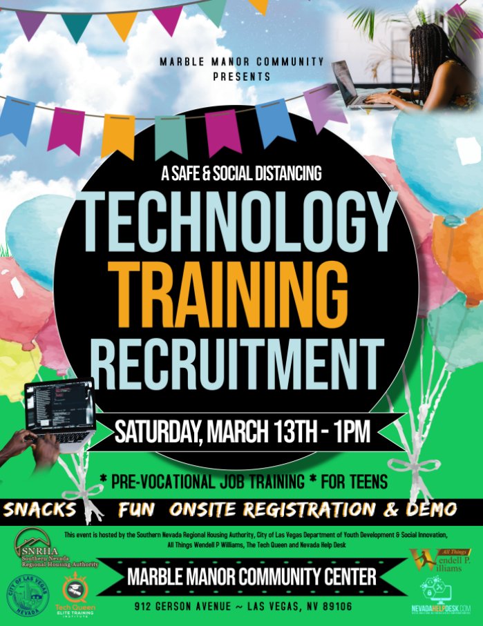 Las Vegas! Know any high school students who are interested in technology and might not have a career pathway after graduation? Check out this recruitment for pre-vocational training! nevadahelpdesk.com/techoutreach-0… @nevadahelpdesk @CityOfLasVegas @CTEinCCSD @NCWIT_Nevada @OWINN29