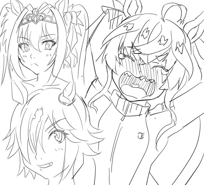 #ウマ娘
ウマ娘落描き。10話良かったですね 