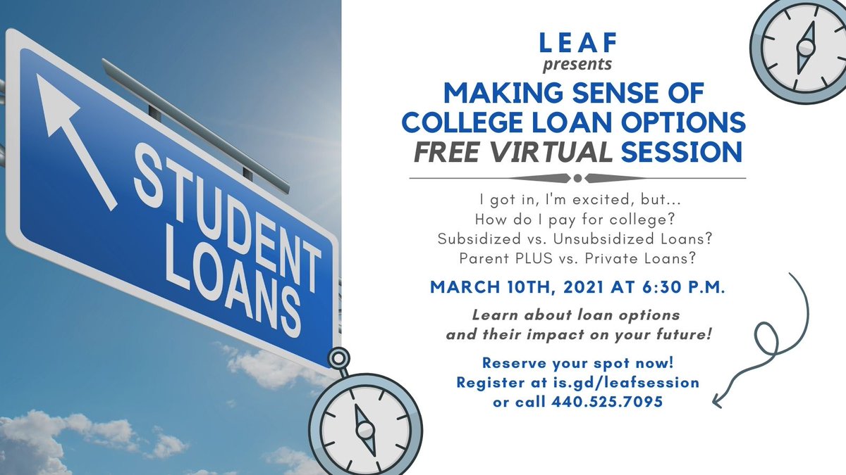 LEAF_Ohio's tweet photo. Seniors! There's still time to sign up for LEAFs FREE Virtual Loan Session! Hear from guest speaker Ed Recker from Sallie Mae! https://t.co/W1fai2JlA4