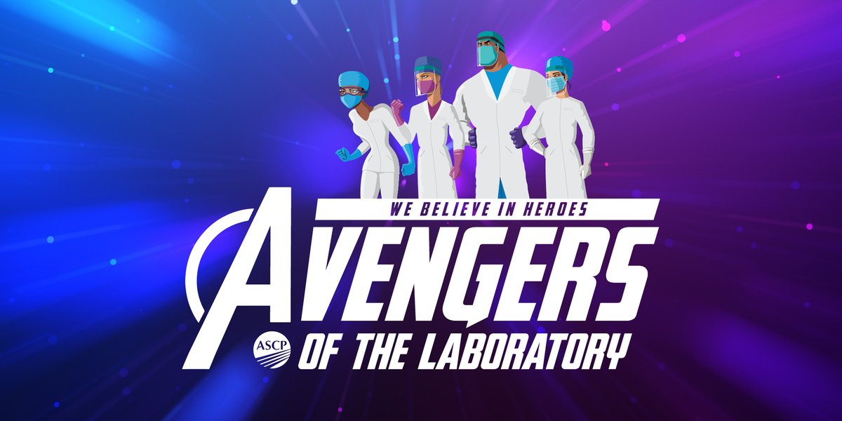 ASCP_Chicago's tweet image. Avengers of the Laboratory, Assemble! Show us how you and your team protect patient care! Enter the Lab Week photo and video contest at bit.ly/3qpsZxK by 2 pm CDT, Friday, April 2, and let us see our heroes in action. #ASCPLabWeek21 #labweek