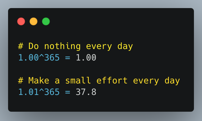 A small effort every day goes a long way