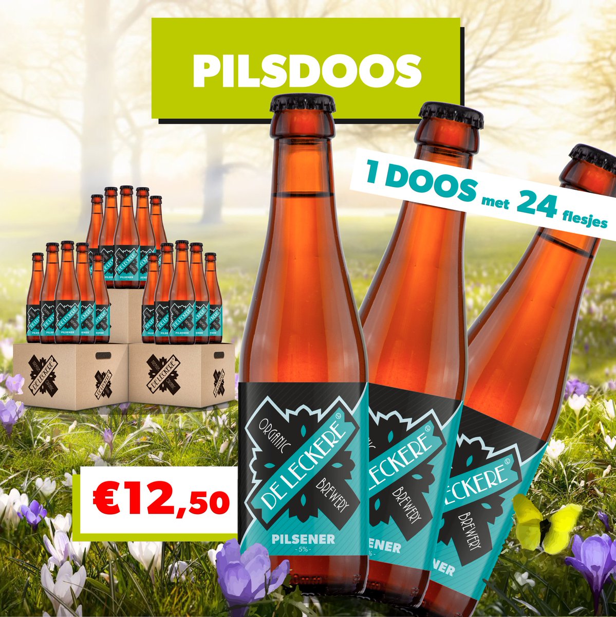 DeLeckere's tweet photo. 🌸 Lentekriebels DRIVE THRU 🌸 : Kom op vr. 19 en za. 20 maart naar de brouwerij en wij vullen jouw auto, fiets of armen met de Leckerste dozen met flinke korting! 😍 Uitgebreide info over alle dozen vind je op onze Facebook, Instagram of in het Facebook Event 👈 https://t.co/ZYe1cJBlDR