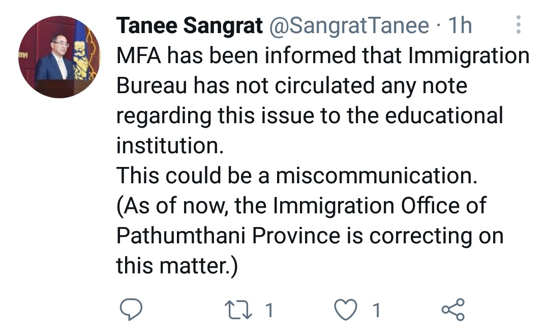 May Wong Pa Twitter Thailand Foreign Ministry Spokesperson Said The Immigration Office Has Not Circulated The Note By An Educational Institution It Could Have Been A Miscommunication T Co Apjs8a11cl T Co Vyvix5mblo T Co May Wong Pa Twitter Thailand Foreign Ministry Spokesperson Said The Immigration Office Has Not Circulated The Note By An Educational Institution It Could Have Been A Miscommunication T Co Apjs8a11cl T Co Vyvix5mblo T Co