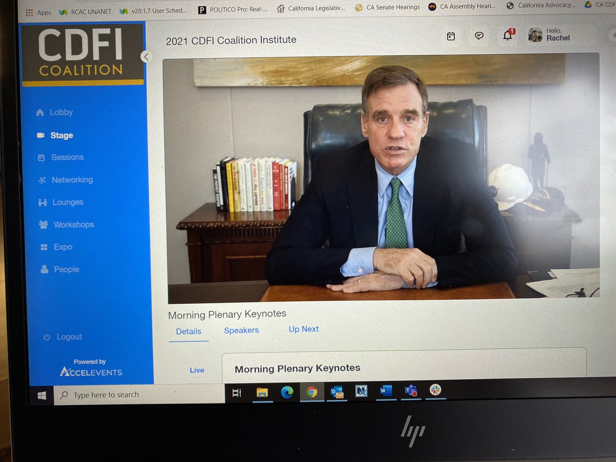 CACDFI's tweet photo. Happy to be joining the @CDFICoalition Virtual Institute today! This morning we heard from @BenCardinforMD @MarkWarner @CDFIFund @bobrapoza and more! #CDFIsInvest #KeepCDFIsStrong https://t.co/YJH9swpi62