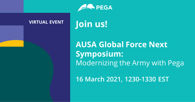 jgflynn's tweet photo. Join Pega at our Virtual Networking Session at the AUSA Global Force Next conference to discover the latest technology supporting Army modernization : https://t.co/uTlGBmiXG7. #PegaGov #AUSA #Army https://t.co/HfzIPi6keV https://t.co/ZEvkDMyrNo