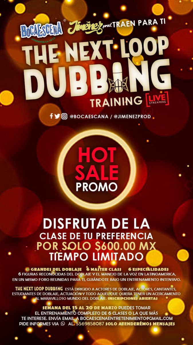 ¡Aprovecha nuestra promoción y toma la clase de tu preferencia! #TNLDT2 del 15 al 20 de marzo. ¡Inscríbete ya! Info al WhatsApp: 
55 6985 8087