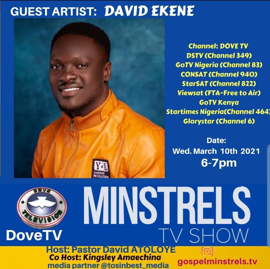 EkeneD7's tweet photo. Warri, Uyo is a good bye for now, see you some other time, thanks for having me.
Lagos I'm here but will be on TV live😊 Tune into any of this channels👇, seat and be blessed.
#DavidEkeneComingToYourCitySoon
#DavidEkene 
#MyEbenezer🙌 https://t.co/VOEXHr0KYS