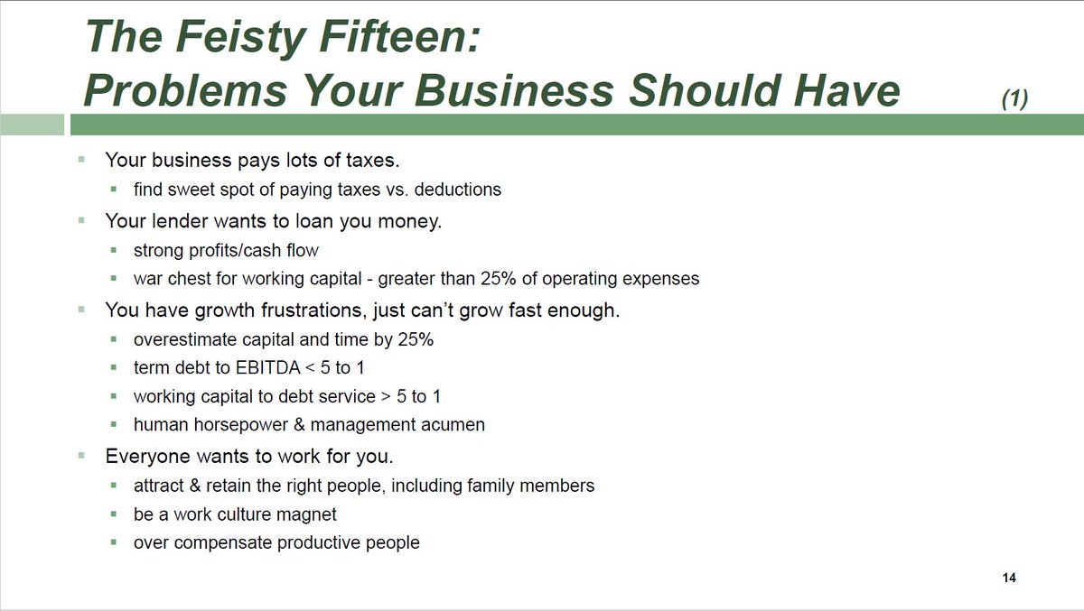steveconaway1's tweet photo. Recently heard Dr David Kohl give a presentation at an Ag seminar and part of his presentation he shared these slides with 15 problems a business should have. Found that section challenging and very thought provoking.
 
Thoughts on these 15 problems an operation should have? https://t.co/5PIQvYkJgS