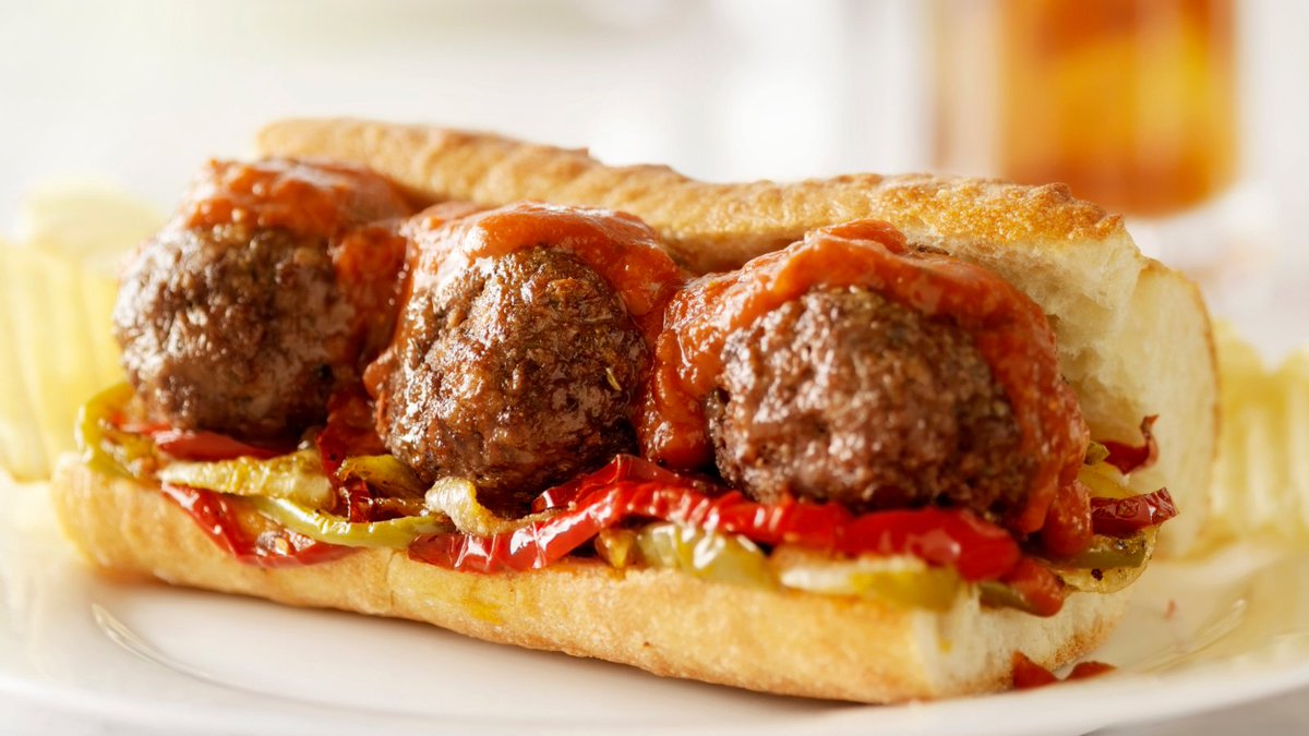 Ferraro_Foods's tweet photo. There's no better way to celebrate #NationalMeatballDay than to share this delicious meatball hoagie. Who ever said that meatballs don't belong on sandwiches? 
Try our Marino brand beef meatballs that are fully cooked and ready to serve with pasta or on a delicious meatball sub. https://t.co/yPyhlgRU6f