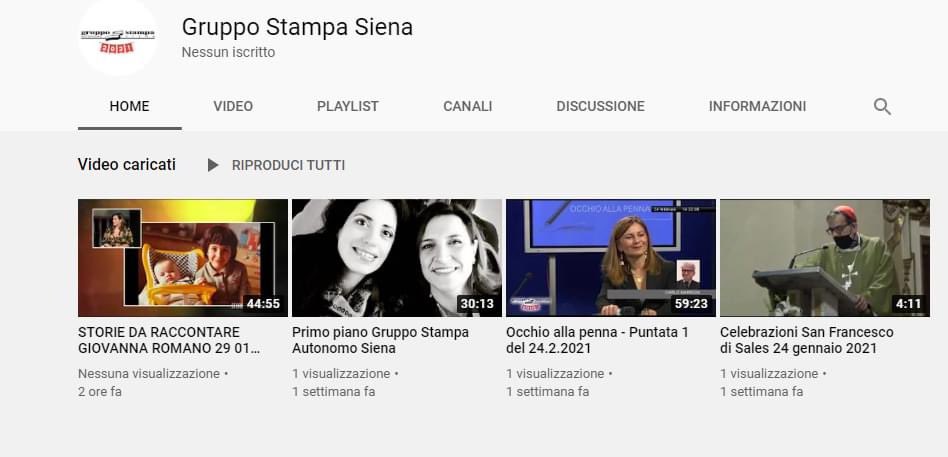 Per la prima volta nella sua storia il Gruppo Stampa è anche su YouTube! Interviste, approfondimenti, appuntamenti, interventi e novità sul canale "Gruppo Stampa Siena". 
Seguiteci! youtube.com/channel/UCLp9r…