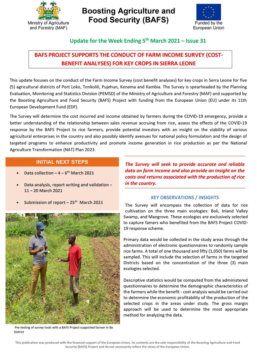 BafsLeone's tweet photo. More information on the EU’s support to the agriculture sector in Sierra Leone can be found on the BAFS website https://t.co/kzH82yzX2A and the NAO website https://t.co/pLTVfw9UY4. @AmbroseJames12 @TomVensEU @kaikaifm @jckpawoh https://t.co/FJcxoqtqgX