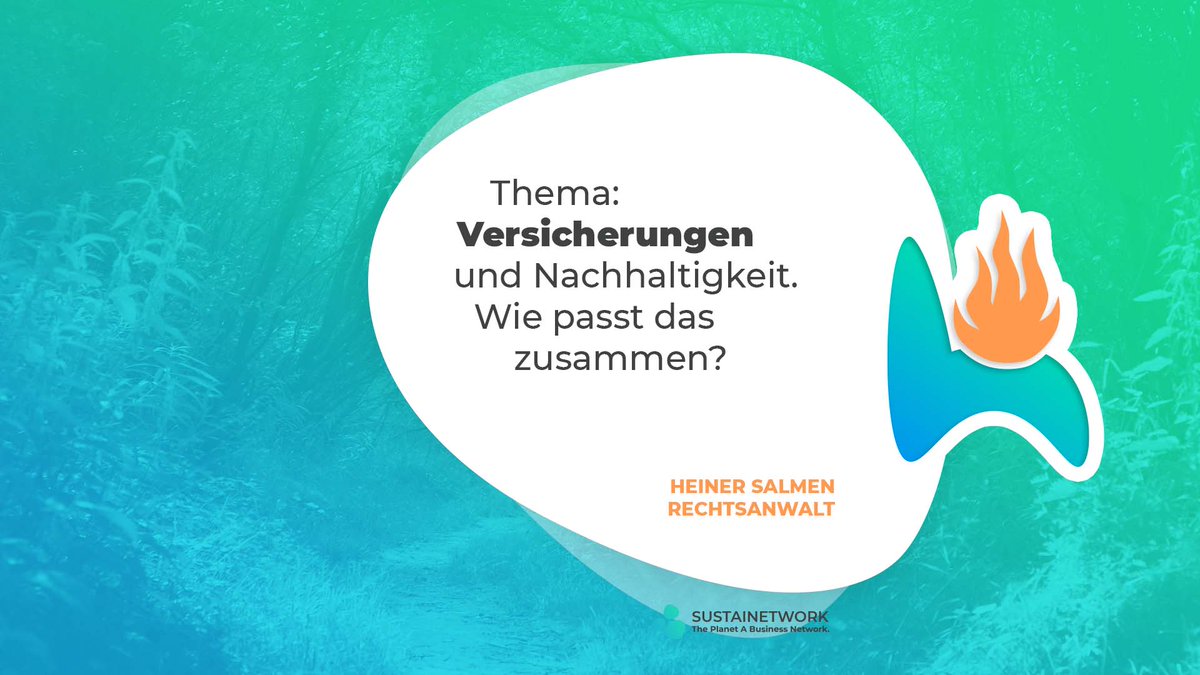 Versicherungen und #Nachhaltigkeit. Was hat das denn bitte miteinander zu tun?

Unser morgiger Gast Heiner Salmen wird es uns und euch verraten. Diese zwei Themen scheinen auf den ersten Blick so weit auseinander ... oder doch nicht?

Wir sind gespannt!

sustainetwork.com/event/15-hot-s…