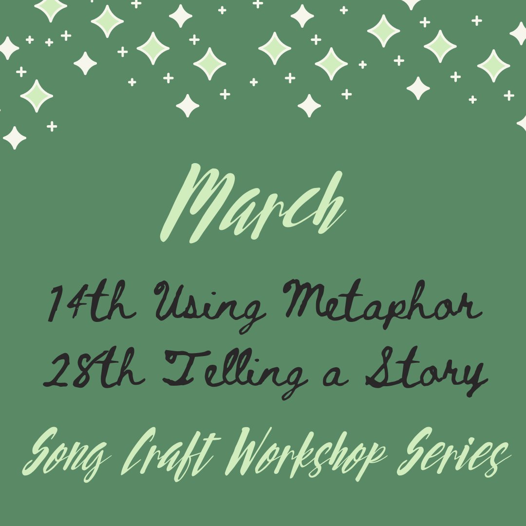 Song Craft Workshops for MARCH!! You busy? Register by emailing booking@sarahjanescouten.com #songcraft #songwriting #canadianfolk #scottishfolk #creativewriting