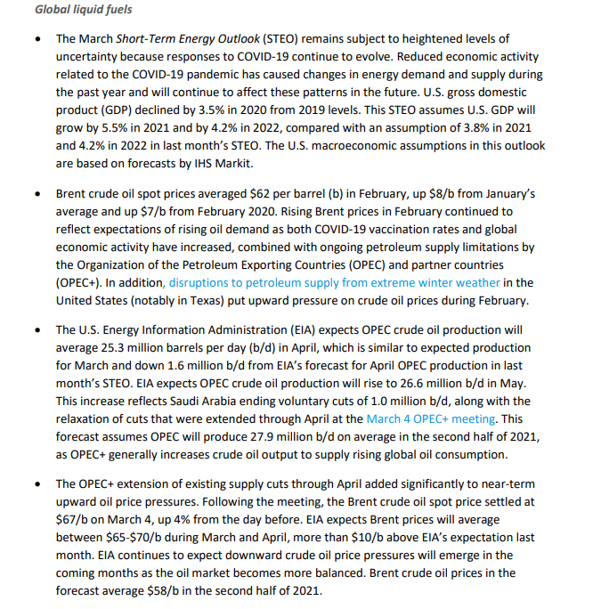 chigrl's tweet photo. EIA short term energy outlook out today....here are the highlights https://t.co/AmVxUtPsTW